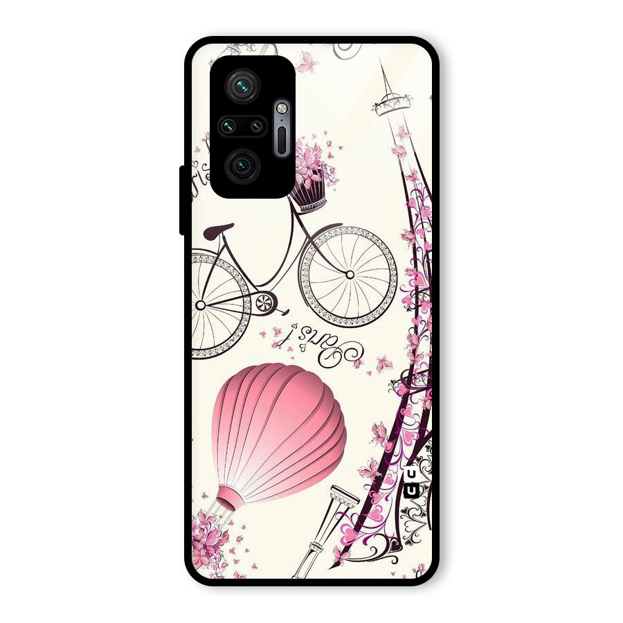 Paris Clipart Glass Back Case for Redmi Note 10 Pro