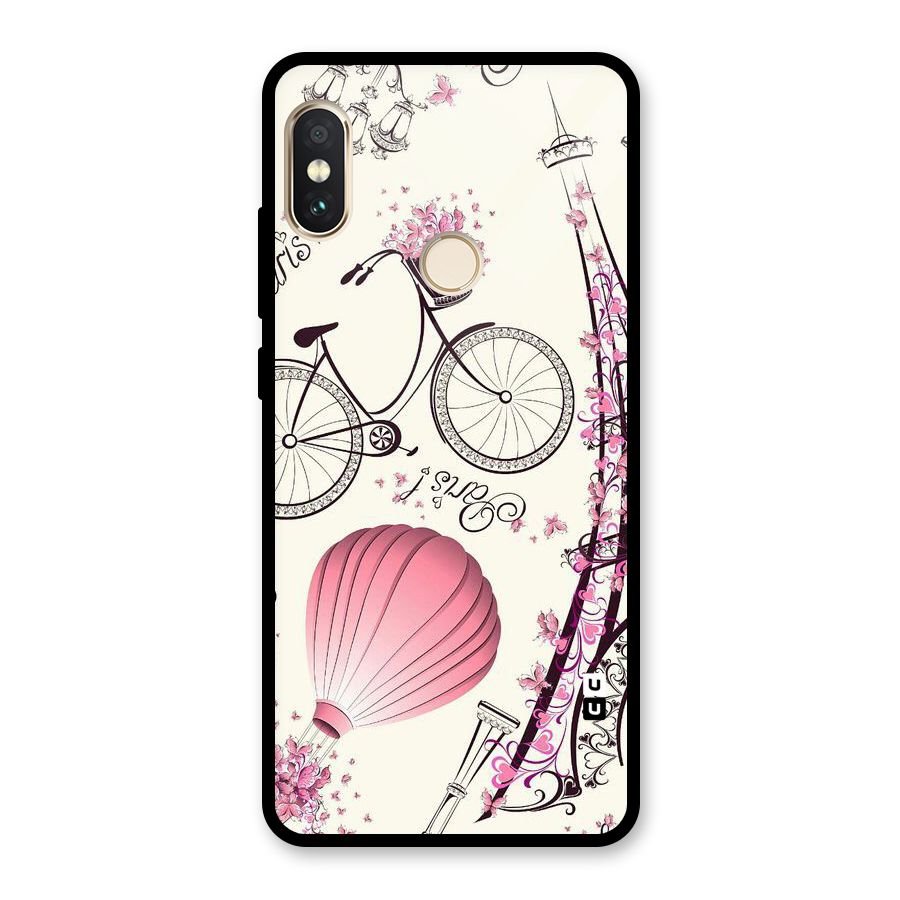 Paris Clipart Glass Back Case for Redmi Note 5 Pro