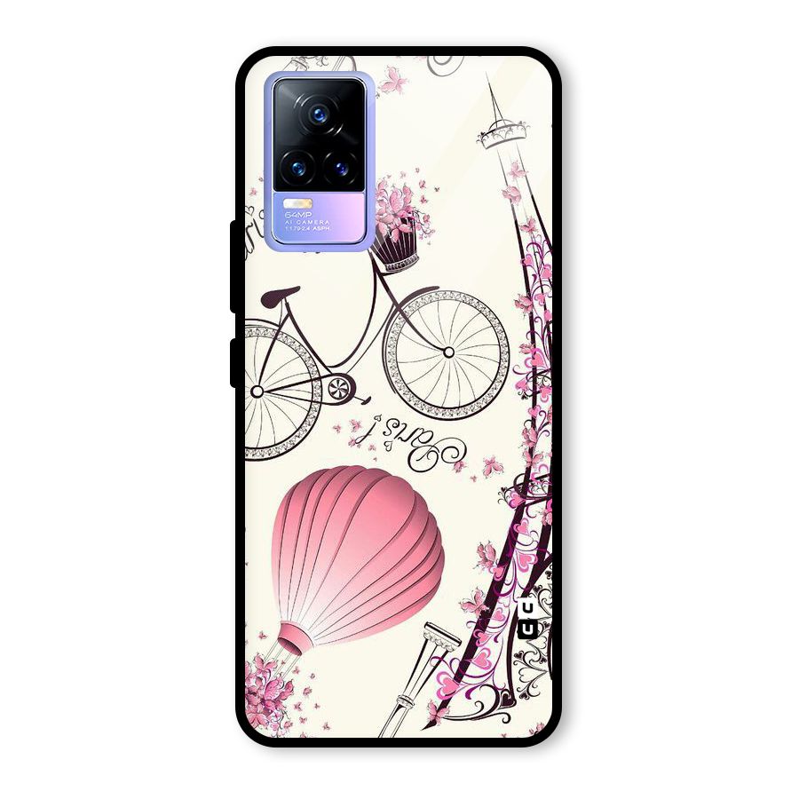 Paris Clipart Glass Back Case for Vivo Y73