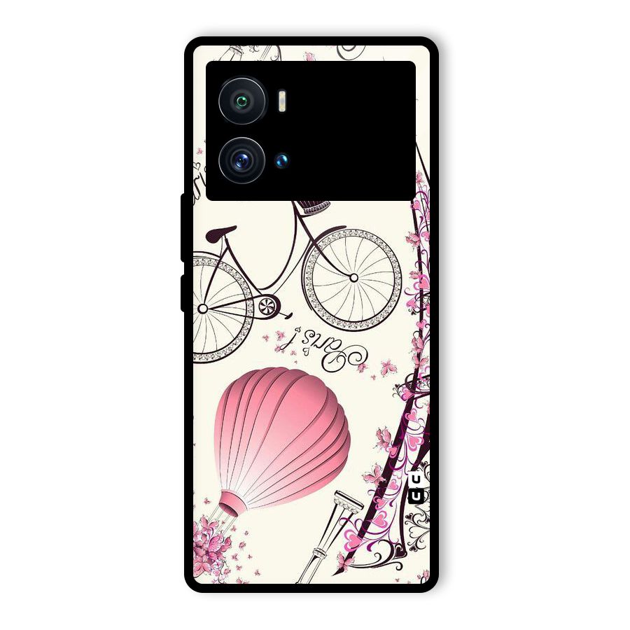 Paris Clipart Glass Back Case for Vivo iQOO 9 Pro