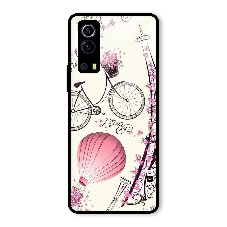 Paris Clipart Glass Back Case for Vivo iQOO Z3