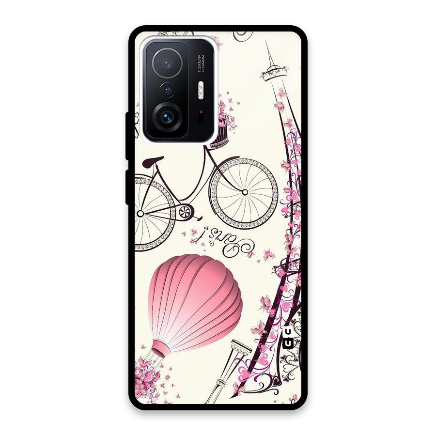 Paris Clipart Glass Back Case for Xiaomi 11T Pro