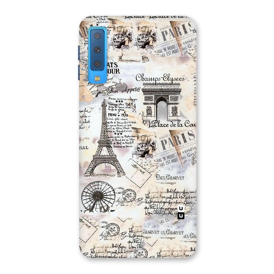 Paris Paper Back Case for Galaxy A7 (2018)
