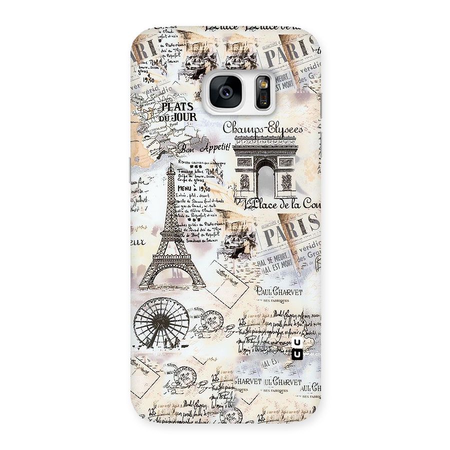 Paris Paper Back Case for Galaxy S7 Edge