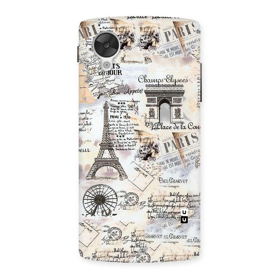 Paris Paper Back Case for Google Nexsus 5