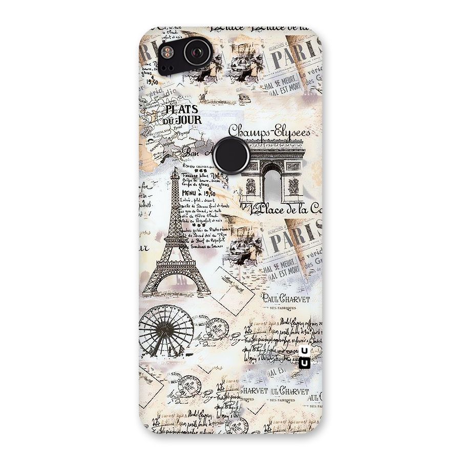Paris Paper Back Case for Google Pixel 2