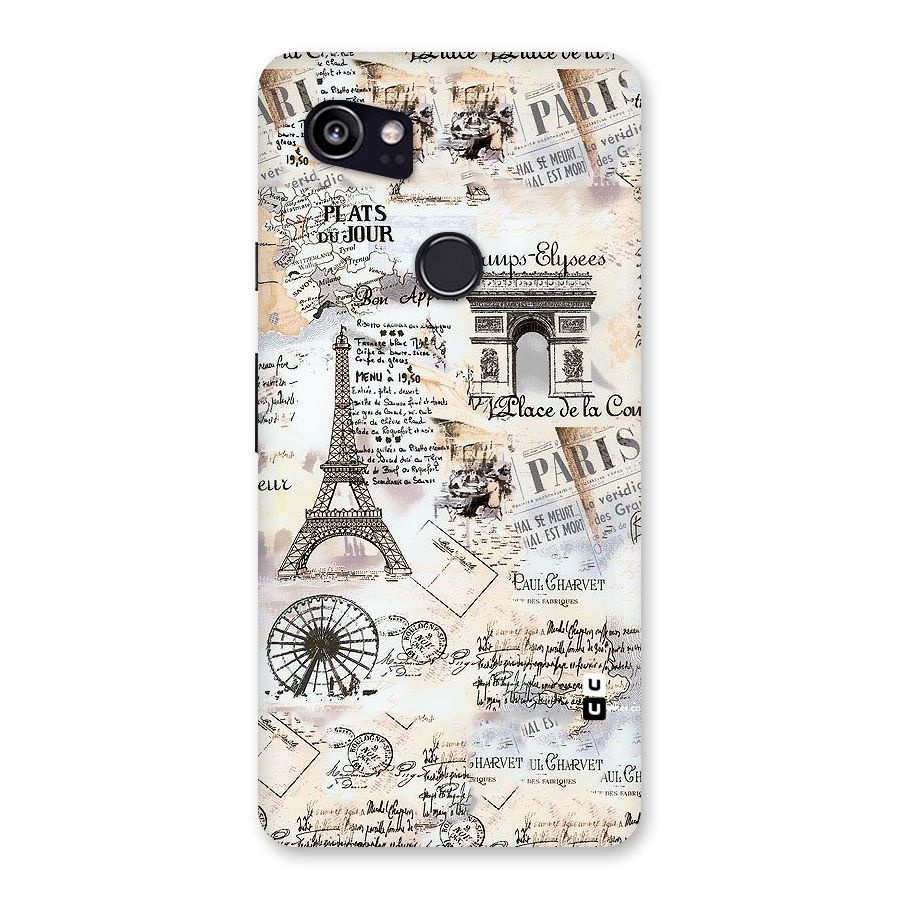 Paris Paper Back Case for Google Pixel 2 XL