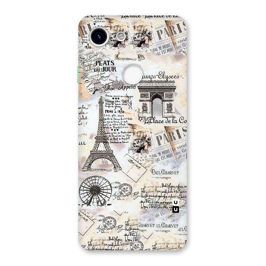 Paris Paper Back Case for Google Pixel 3