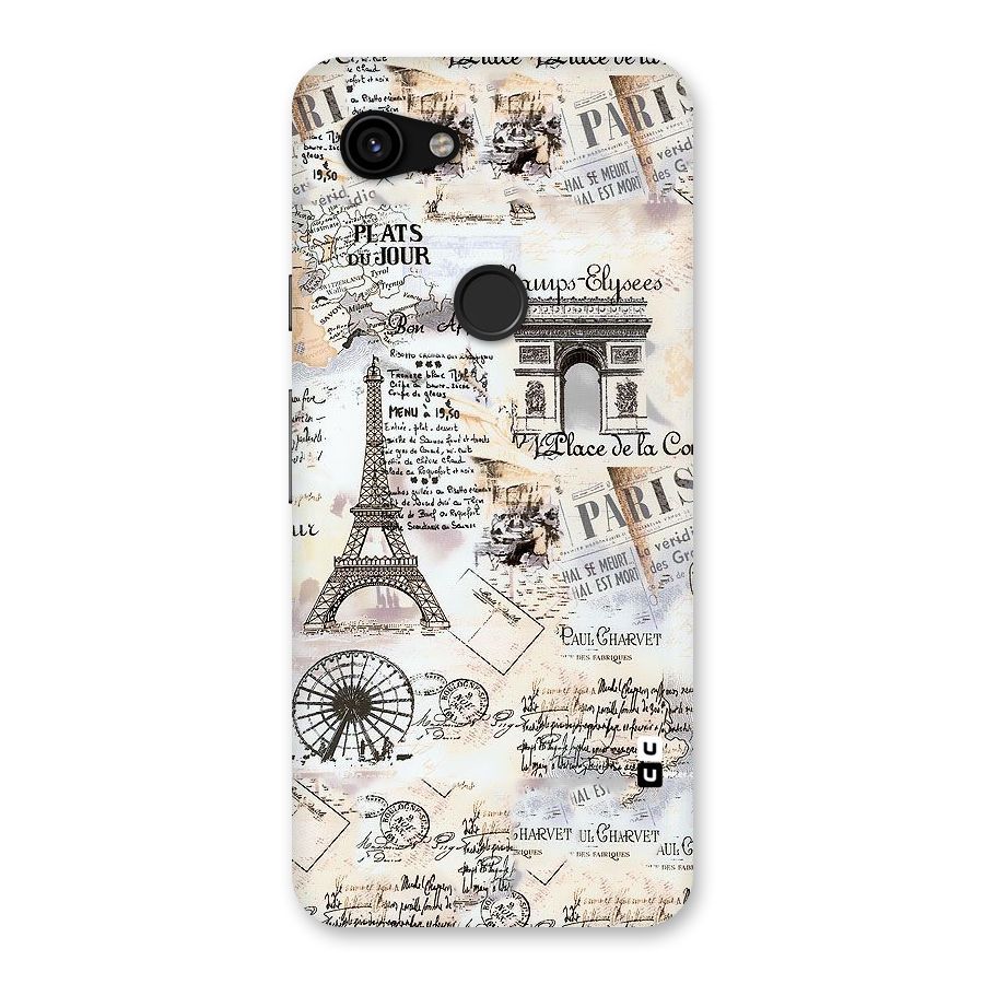 Paris Paper Back Case for Google Pixel 3a