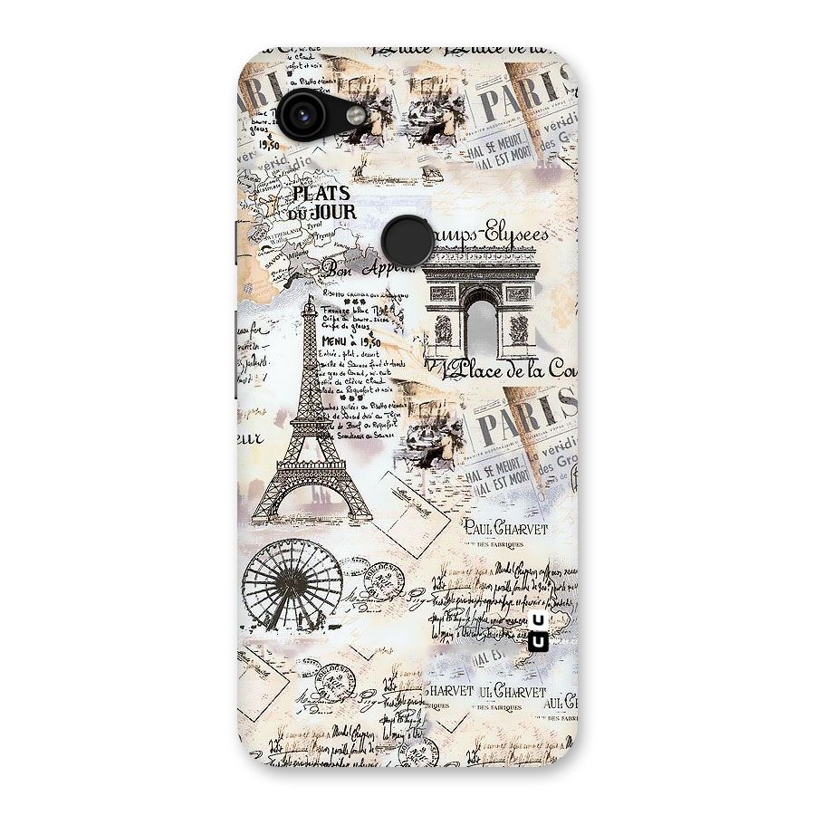 Paris Paper Back Case for Google Pixel 3a XL