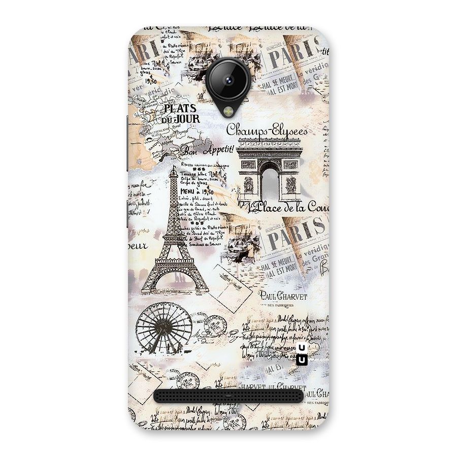 Paris Paper Back Case for Lenovo C2