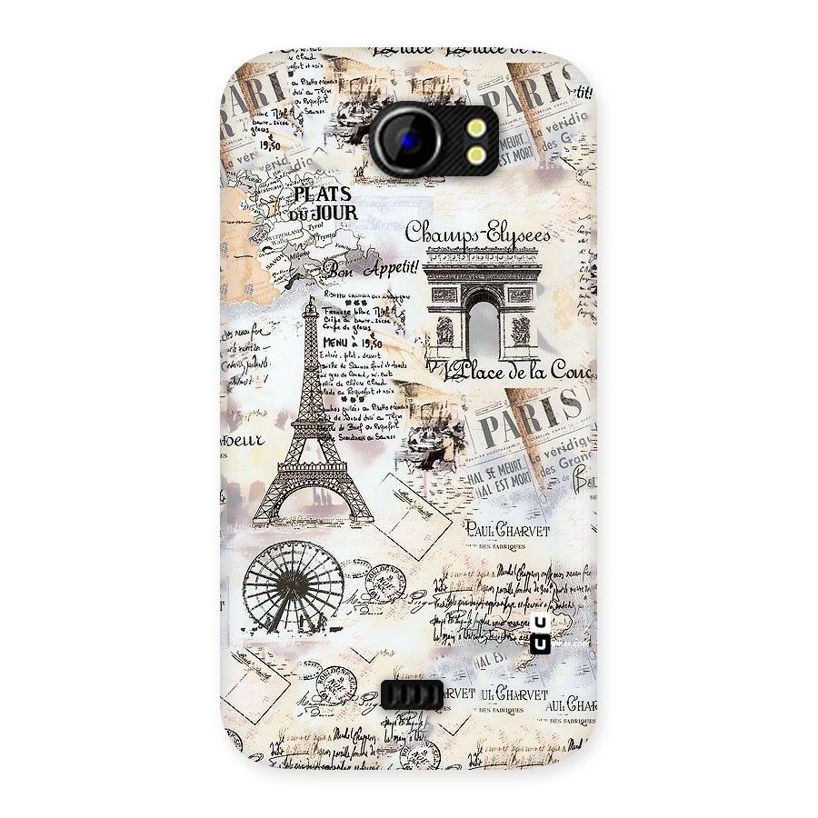 Paris Paper Back Case for Micromax Canvas 2 A110