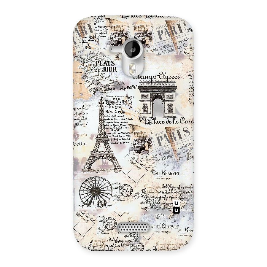 Paris Paper Back Case for Micromax Canvas HD A116
