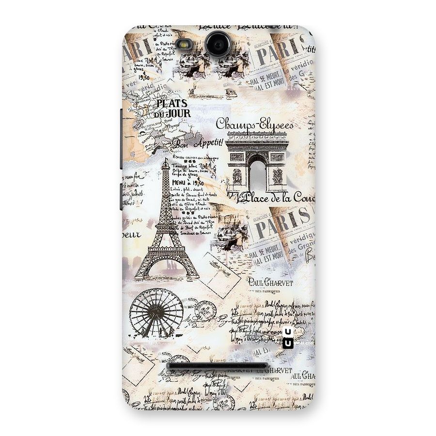 Paris Paper Back Case for Micromax Canvas Juice 3 Q392