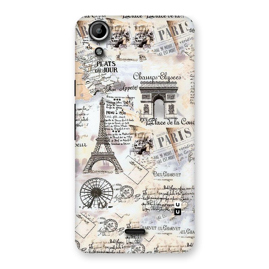 Paris Paper Back Case for Micromax Canvas Selfie Lens Q345
