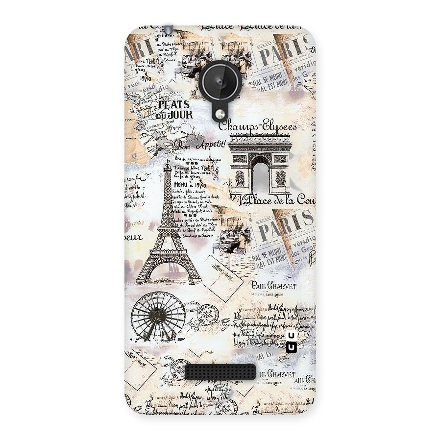 Paris Paper Back Case for Micromax Canvas Spark Q380
