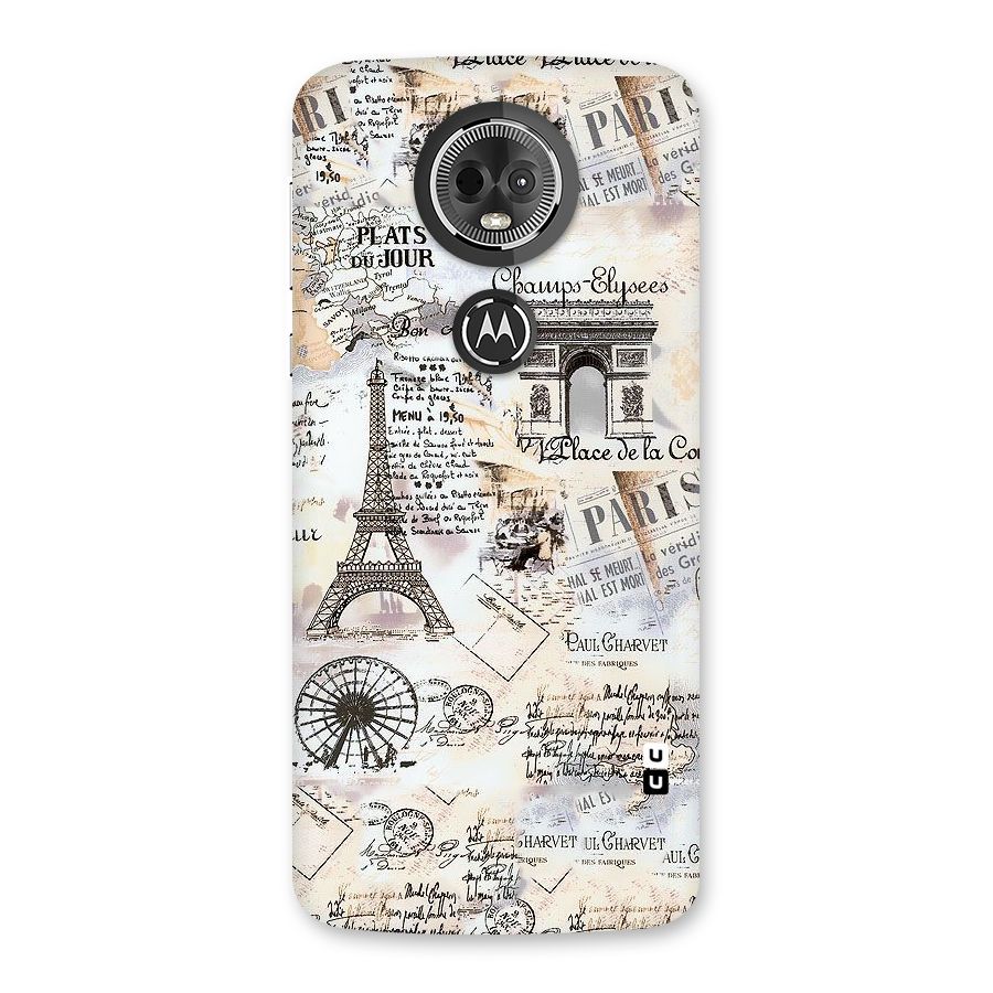 Paris Paper Back Case for Moto E5 Plus