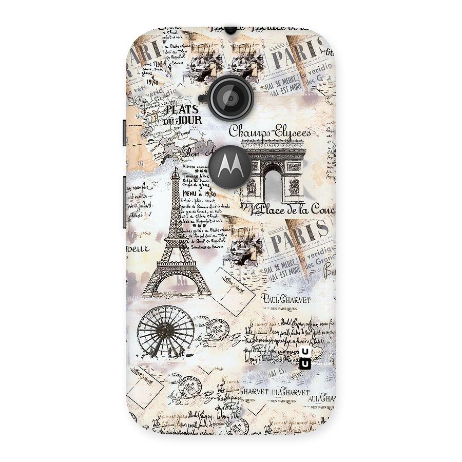 Paris Paper Back Case for Moto E 2nd Gen