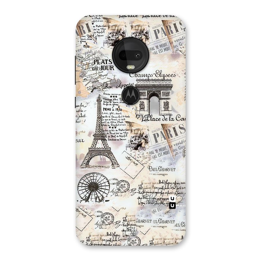 Paris Paper Back Case for Moto G7
