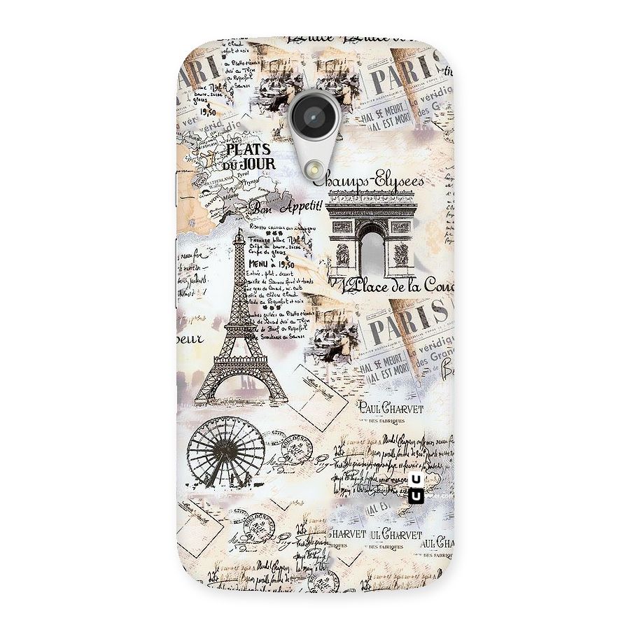 Paris Paper Back Case for Moto G 2nd Gen