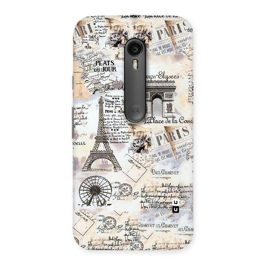 Paris Paper Back Case for Moto G Turbo