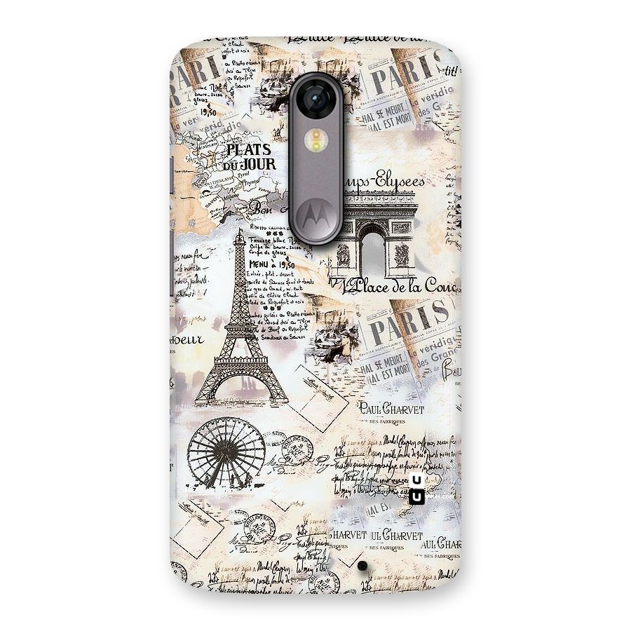 Paris Paper Back Case for Moto X Force
