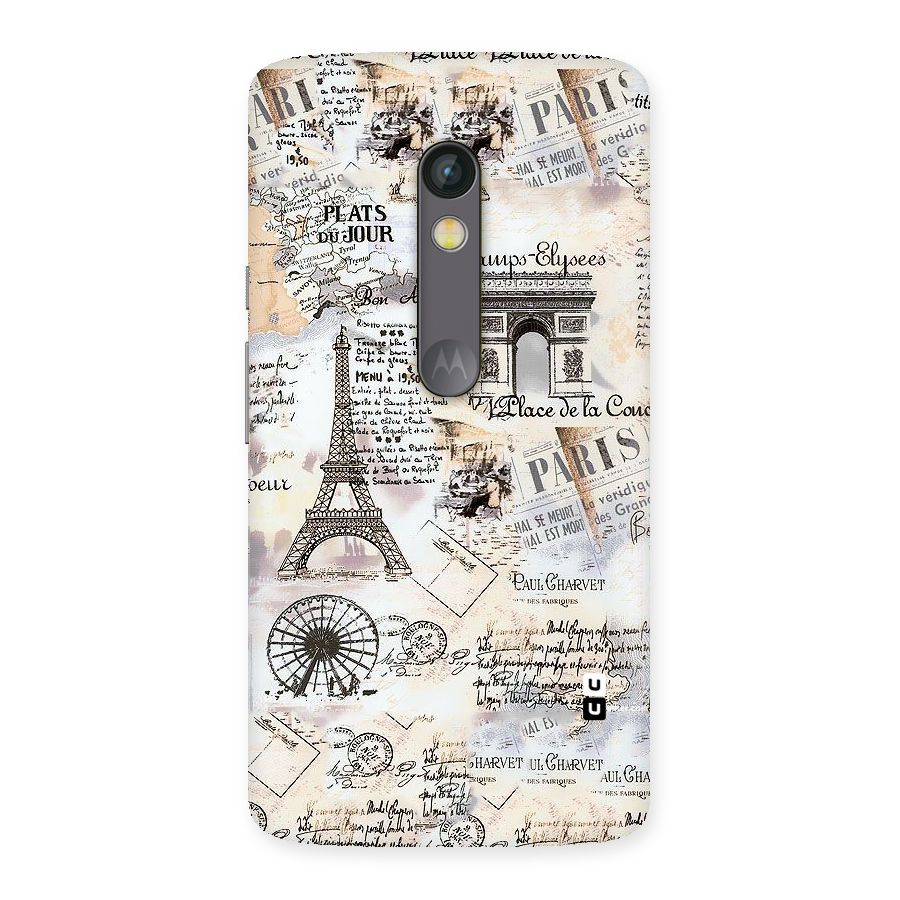 Paris Paper Back Case for Moto X Play