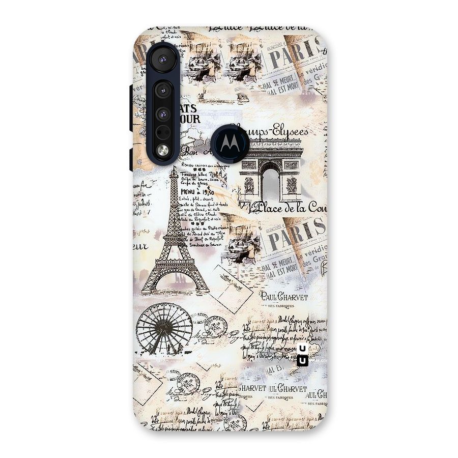 Paris Paper Back Case for Motorola One Macro