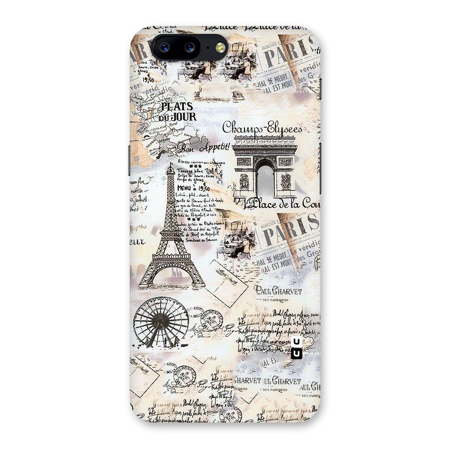 Paris Paper Back Case for OnePlus 5