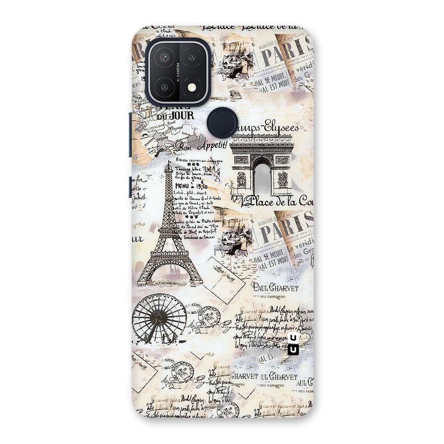 Paris Paper Back Case for Oppo A15s