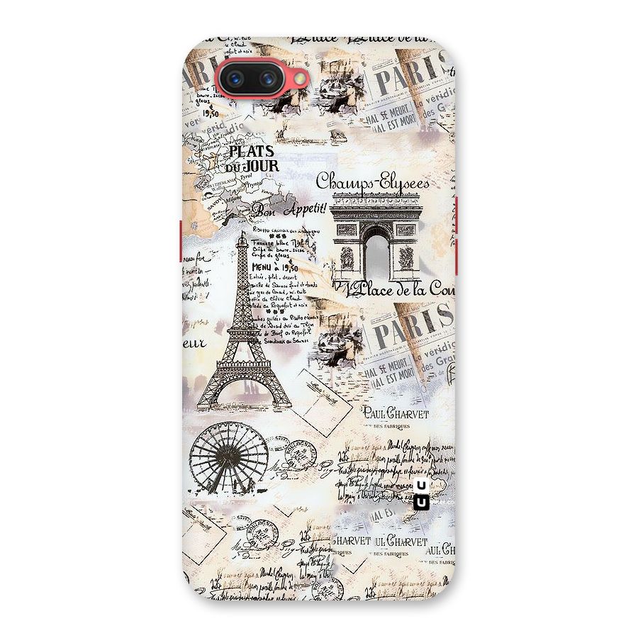 Paris Paper Back Case for Oppo A3s