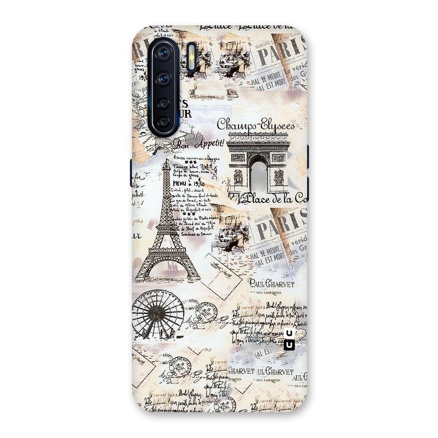 Paris Paper Back Case for Oppo F15