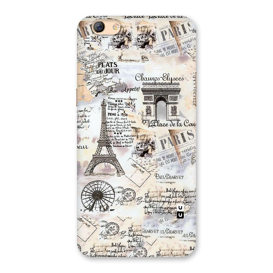 Paris Paper Back Case for Oppo F3 Plus