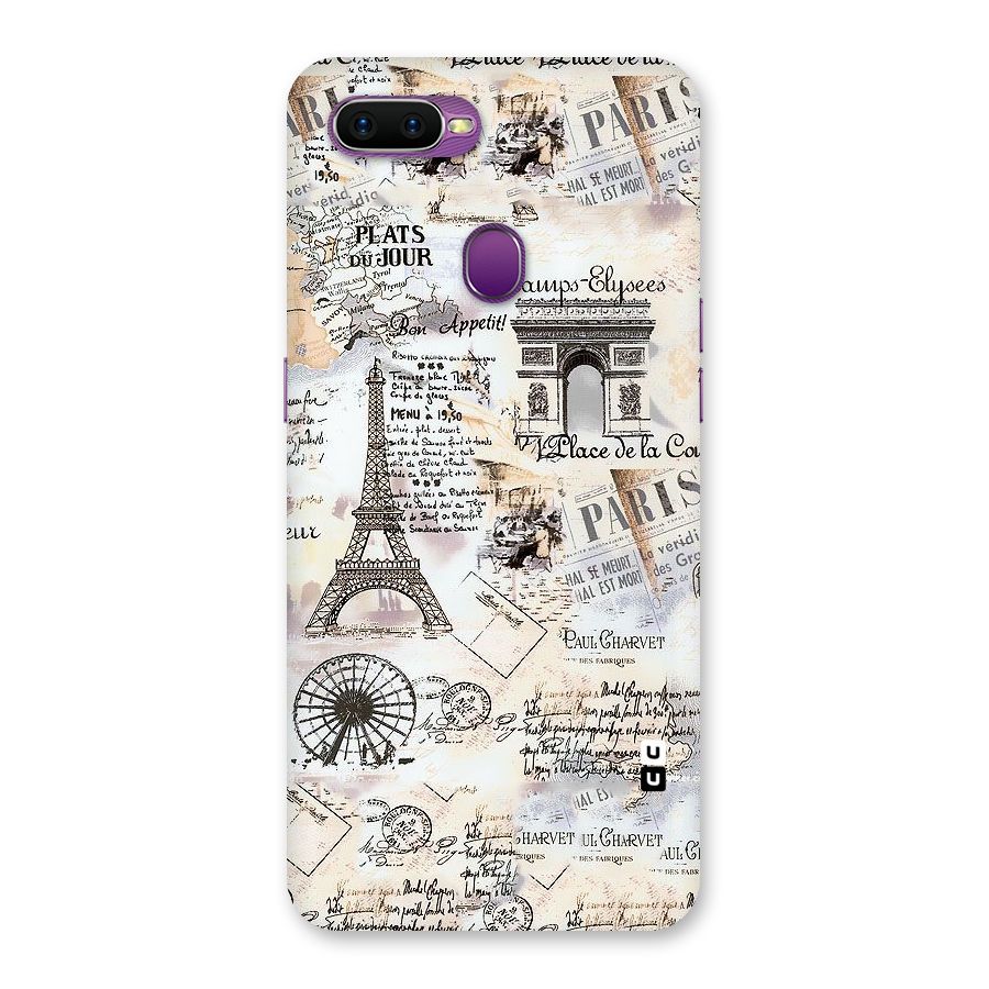 Paris Paper Back Case for Oppo F9