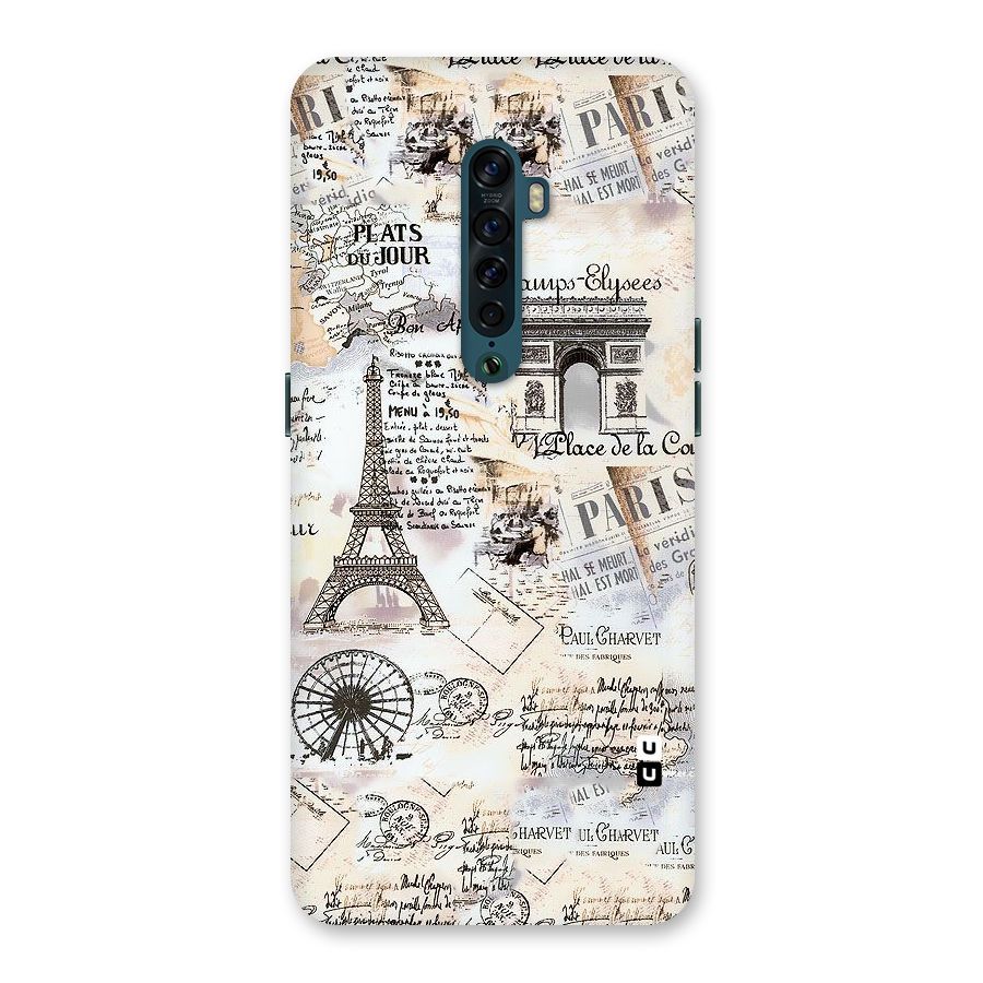 Paris Paper Back Case for Oppo Reno2