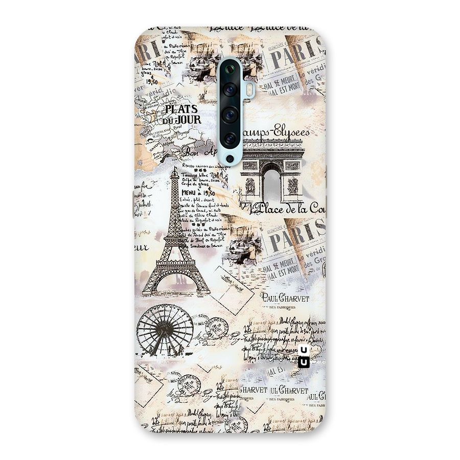 Paris Paper Back Case for Oppo Reno2 Z