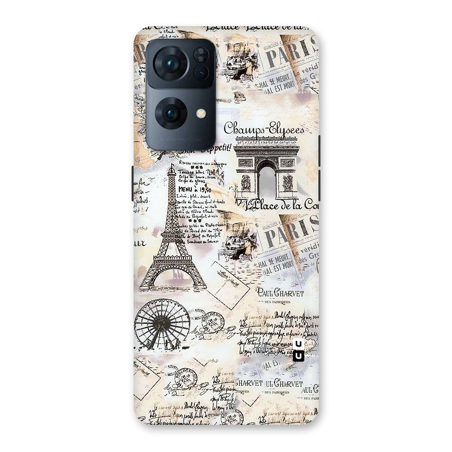 Paris Paper Back Case for Oppo Reno7 Pro 5G