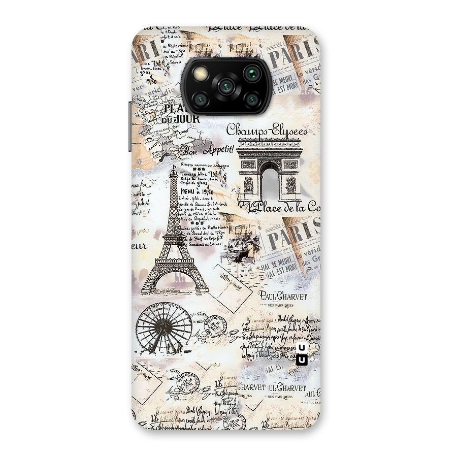 Paris Paper Back Case for Poco X3