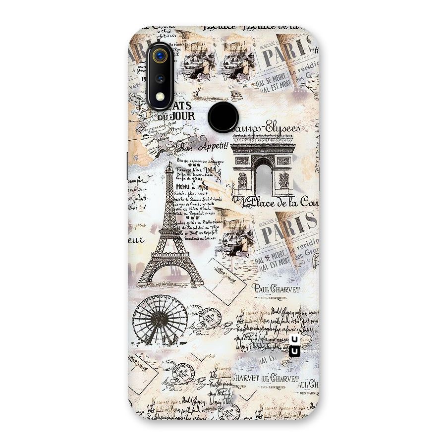 Paris Paper Back Case for Realme 3