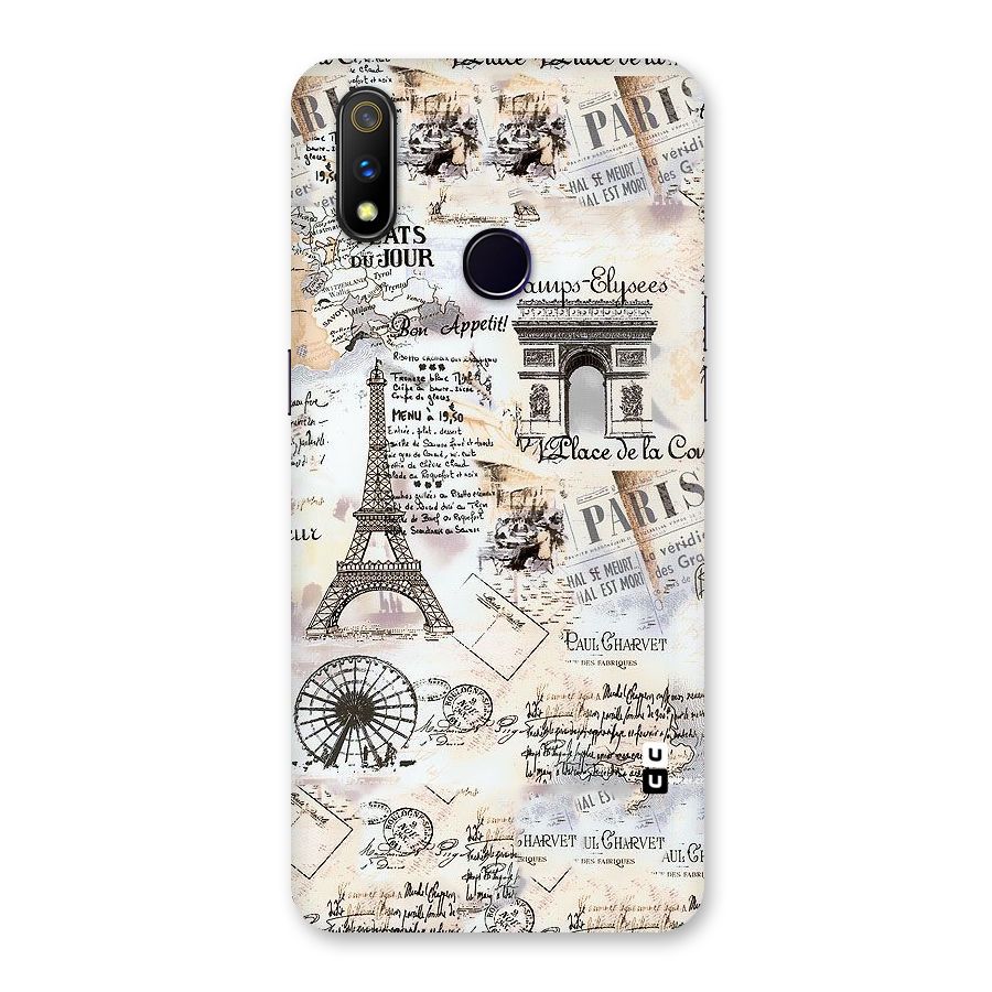Paris Paper Back Case for Realme 3 Pro