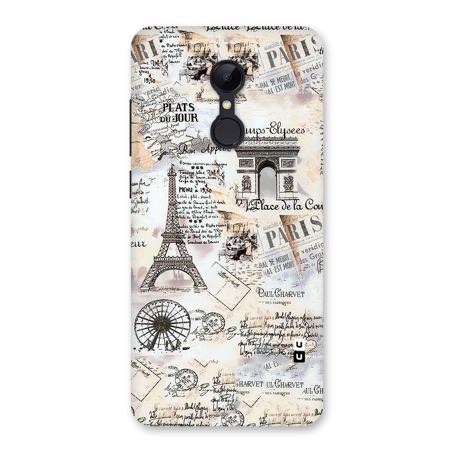 Paris Paper Back Case for Redmi 5