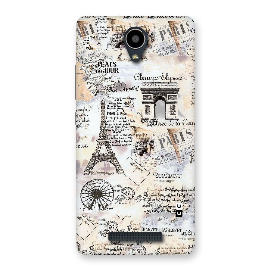 Paris Paper Back Case for Redmi Note 2