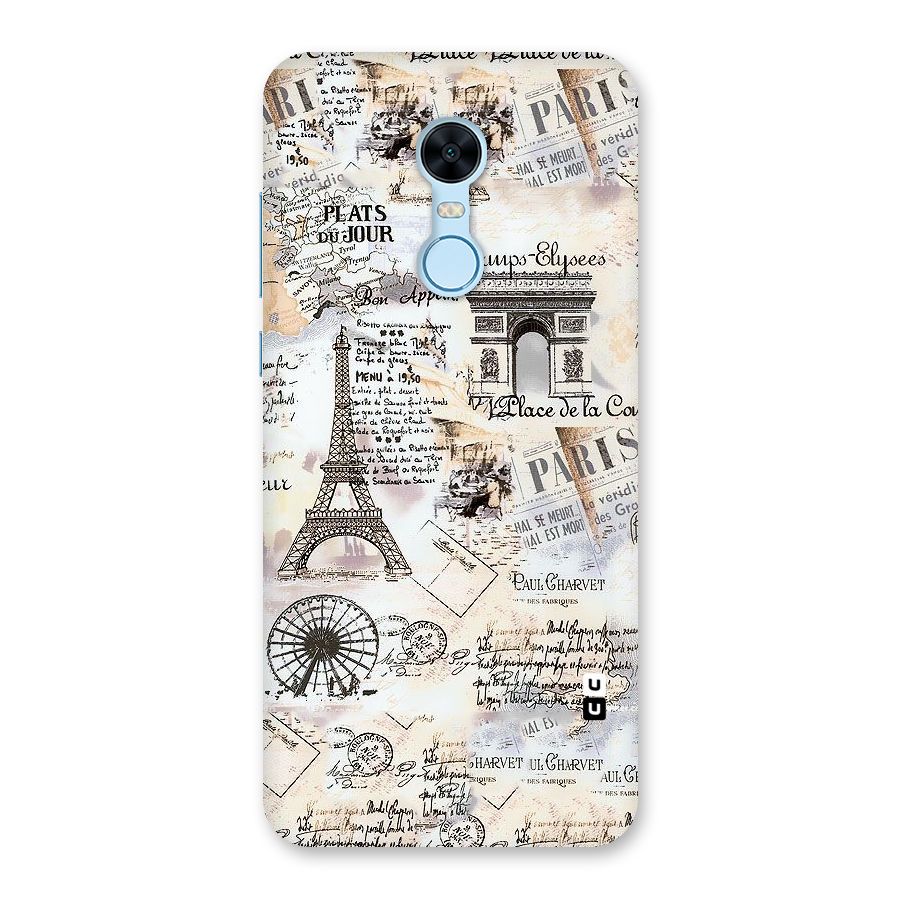 Paris Paper Back Case for Redmi Note 5