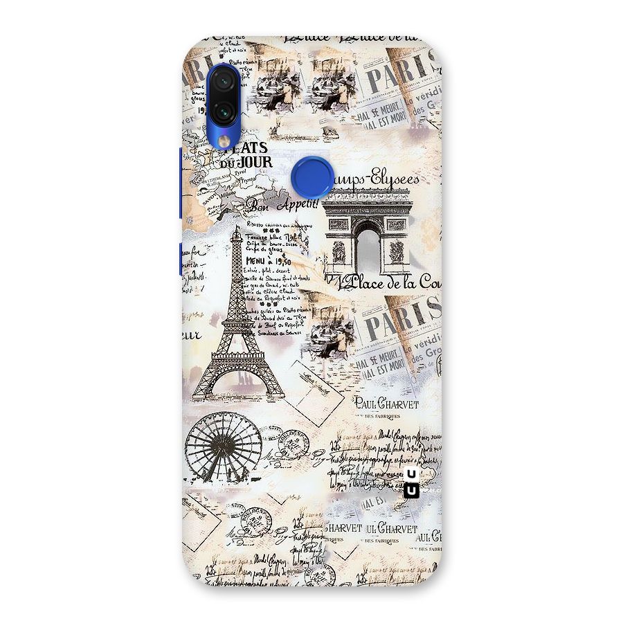 Paris Paper Back Case for Redmi Note 7S