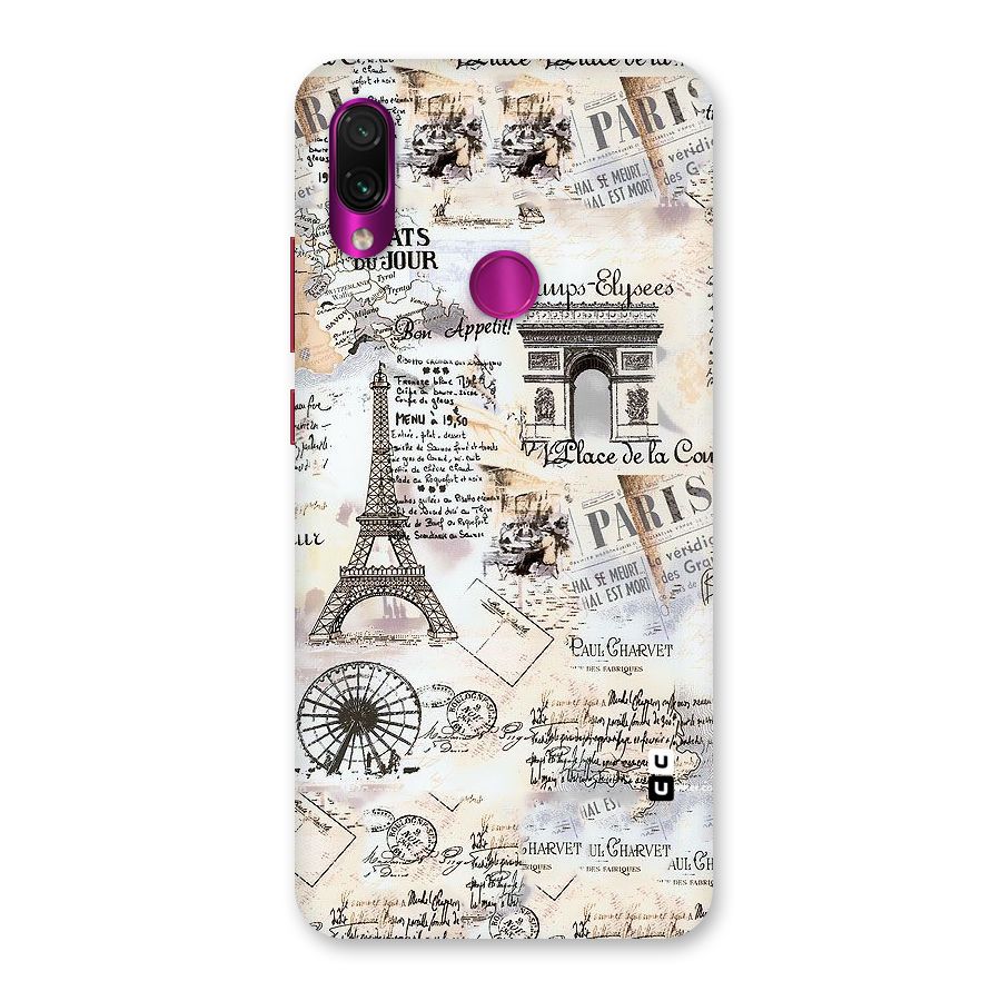 Paris Paper Back Case for Redmi Note 7 Pro