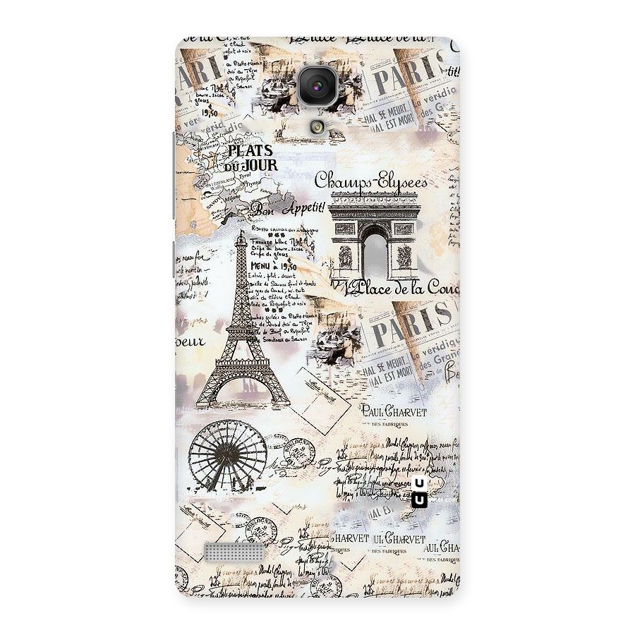 Paris Paper Back Case for Redmi Note Prime