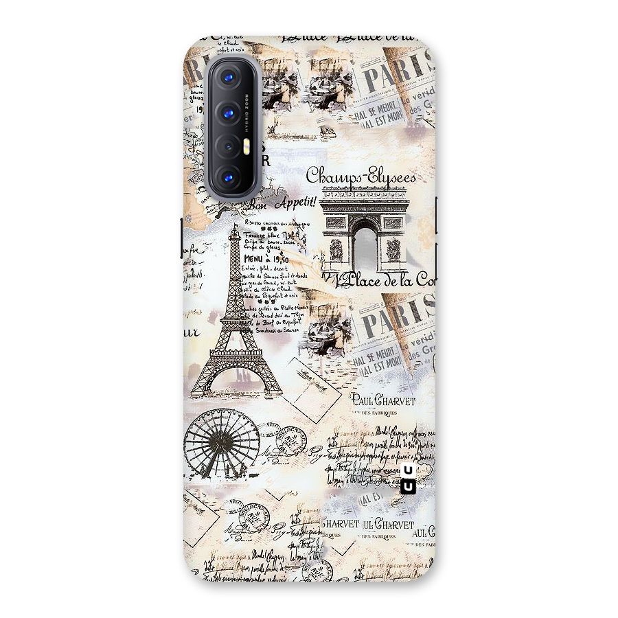 Paris Paper Back Case for Reno3 Pro