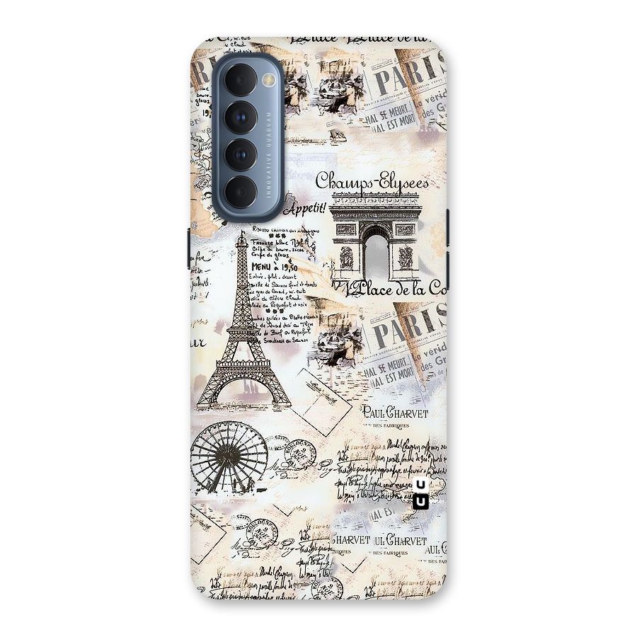 Paris Paper Back Case for Reno4 Pro