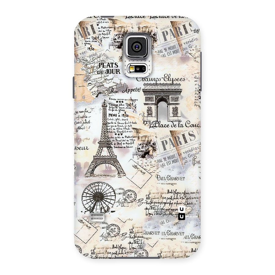 Paris Paper Back Case for Samsung Galaxy S5