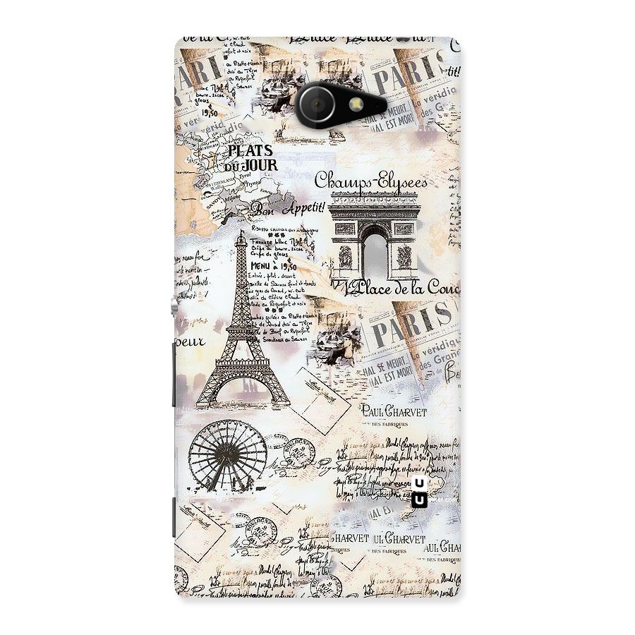Paris Paper Back Case for Sony Xperia M2